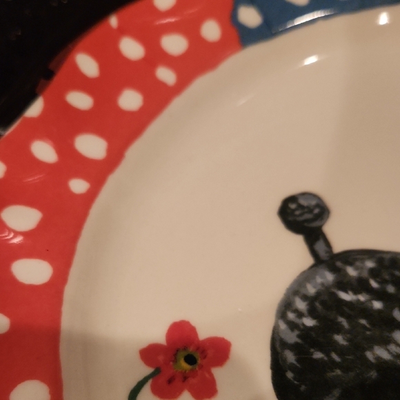 Anthropologie Nathalie Lete Black Poodle Decorative Plate, Like New - Picture 5 of 6